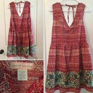 Band Of Gypsies Size Lg Short Floral V-Neck Dress